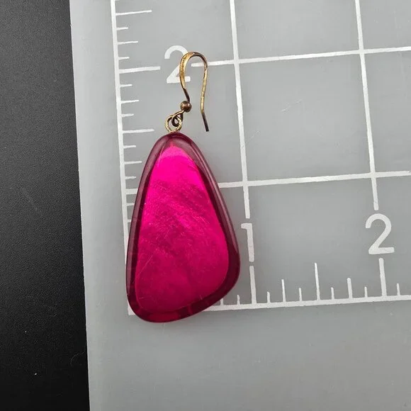 Resin/Lucite Pink Necklace Bracelet & Earrings Jewelry Set BOLD Statement - Picture 11 of 11